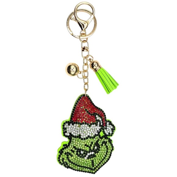 🎄💎Rhinestone Grinch Keychain💚 - Picture 1 of 1